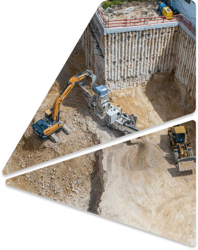 יציקת קירות דיפון סלאריים Casting of Slurry Retaining Walls